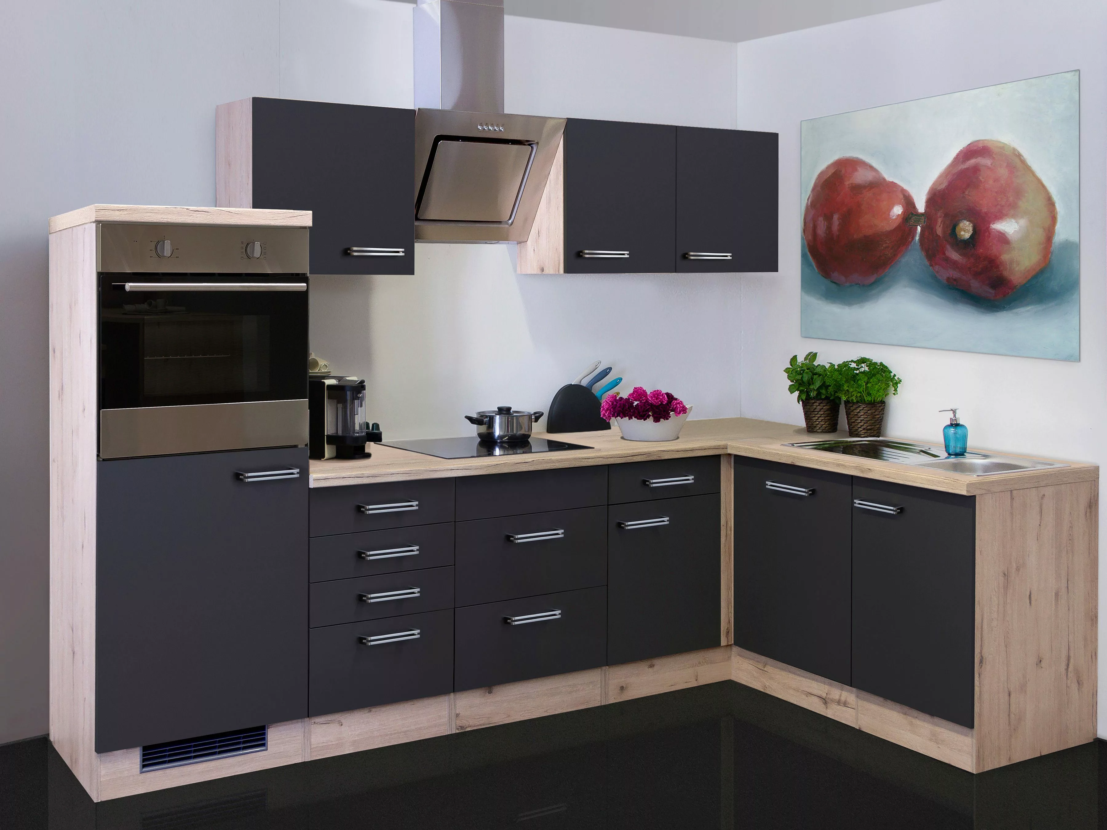 Flex-Well Küchenzeile »Antigua«, mit E-Geräten, Gesamtbreite 280 x 170 cm günstig online kaufen
