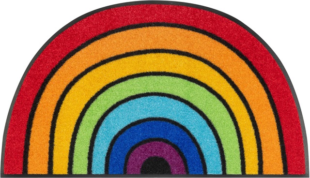 wash+dry by Kleen-Tex Fußmatte »Round Rainbow«, halbrund, 7 mm Höhe, Schmut günstig online kaufen