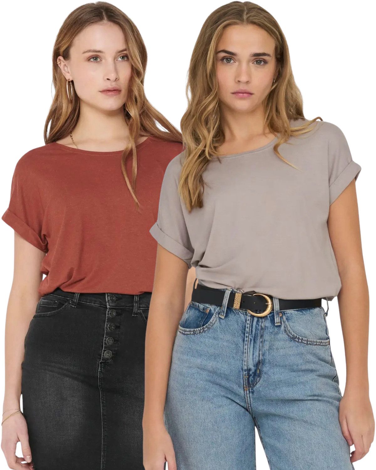 ONLY T-Shirt Stilvolles Basic Shirt mit günstig online kaufen