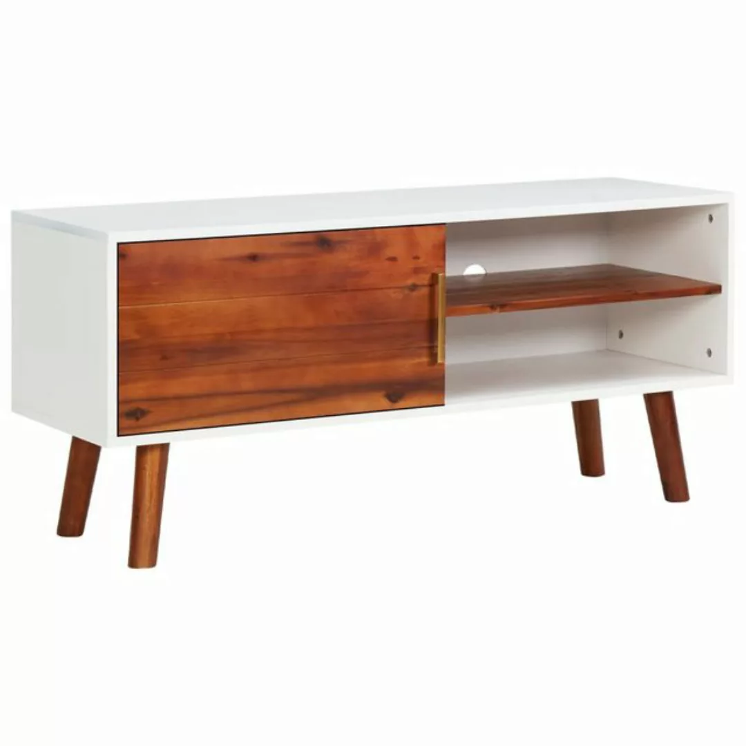 Tv-schrank 110x35x50 Cm Massivholz Akazie Und Mdf günstig online kaufen