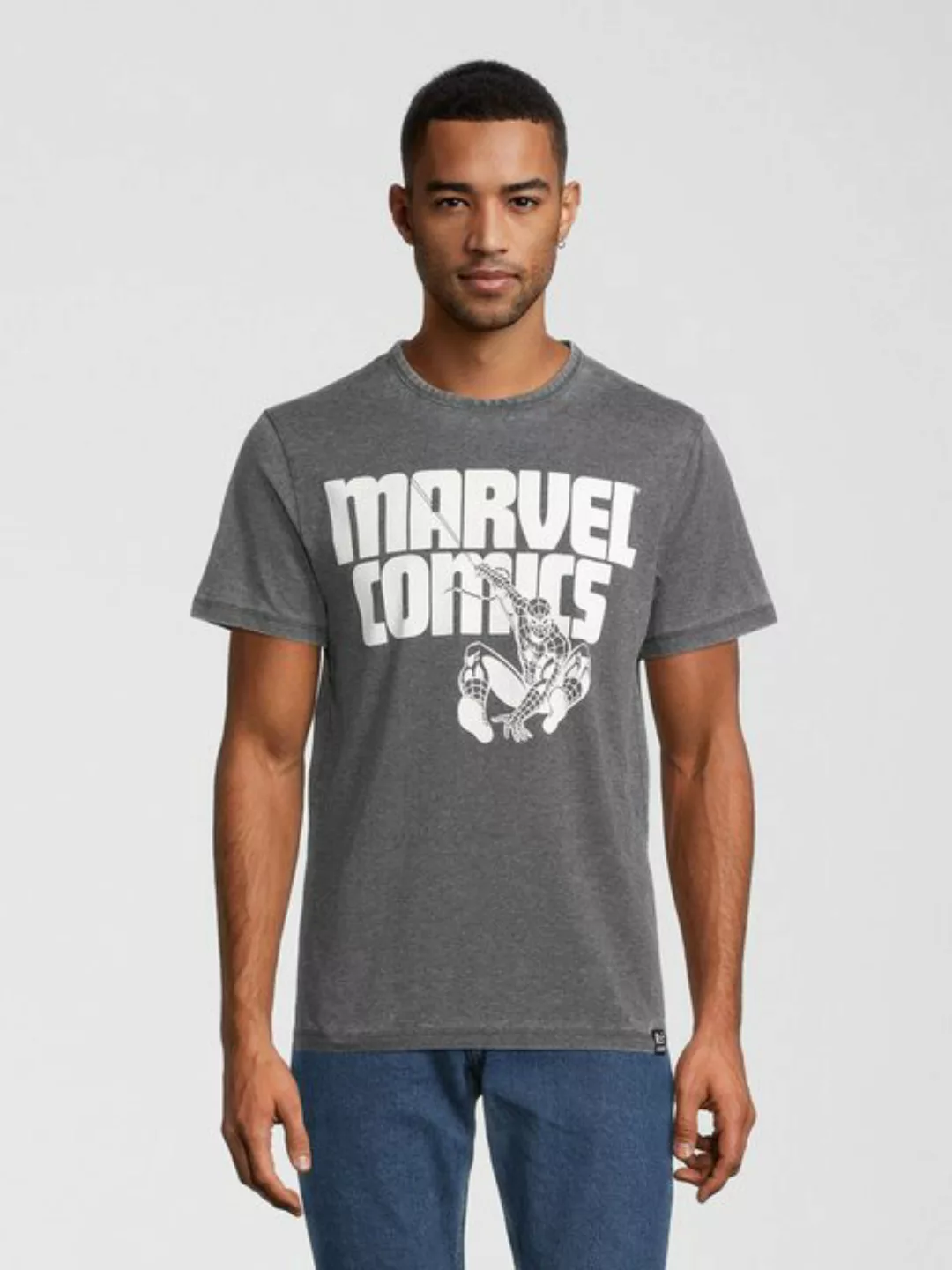 Recovered T-Shirt Marvel Comics Spidey Charcoal GOTS zertifizierte Bio-Baum günstig online kaufen