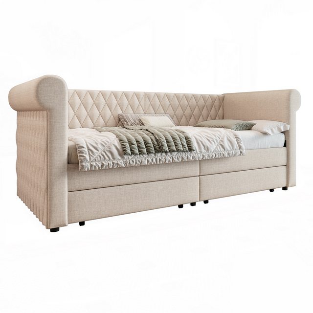 MODFU Daybett Sofa mit Unterbett (Tagesbett,Polsterbett), mit Lattenrost, 2 günstig online kaufen