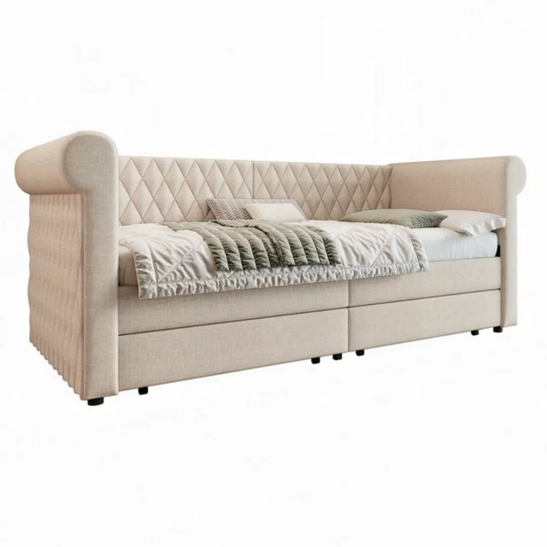 REDOM Daybett Sofa mit Unterbett (Tagesbett,Polsterbett), mit Lattenrost, 2 günstig online kaufen