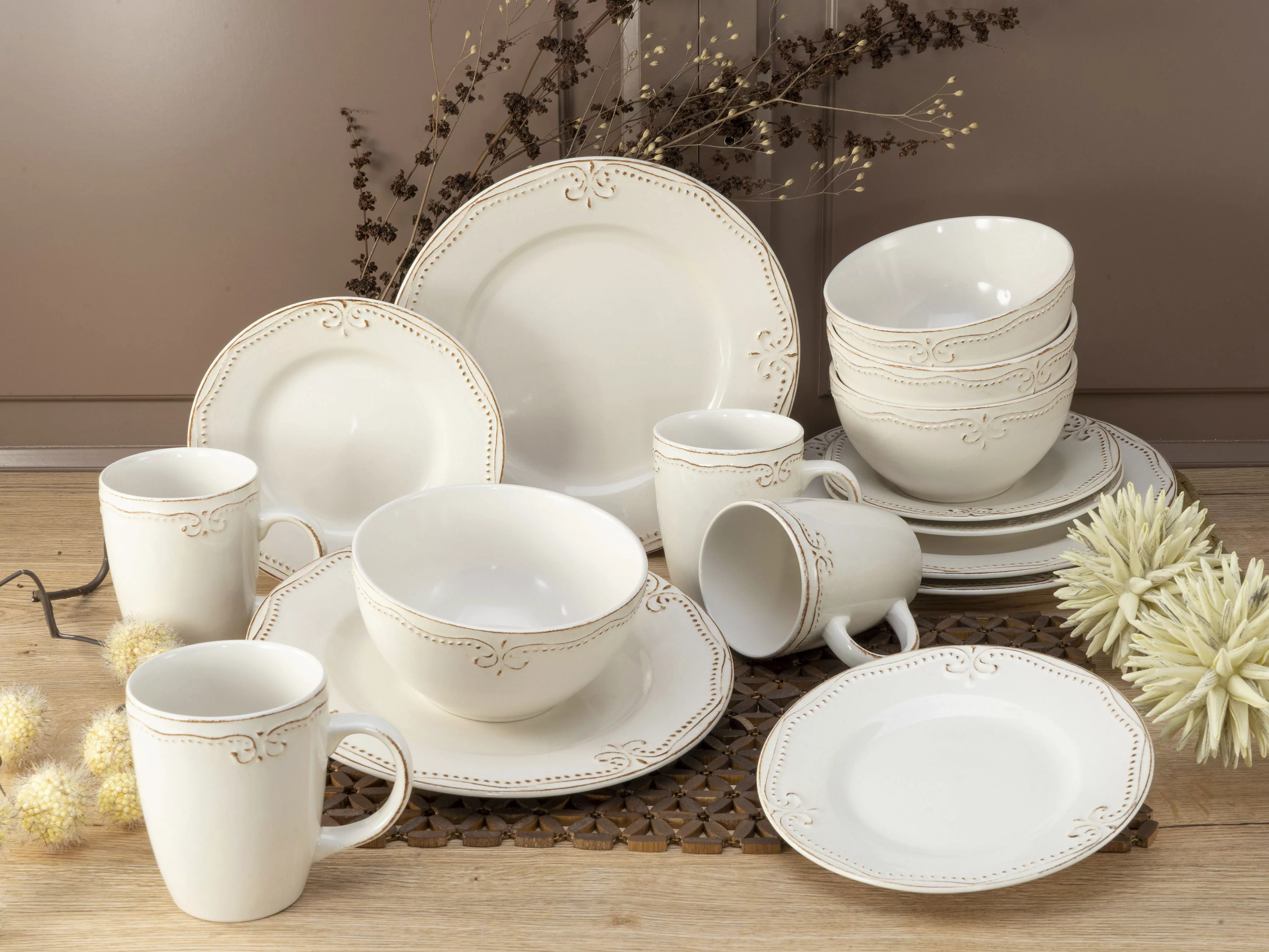 CreaTable Kombiservice »Geschirr-Set, Service Romantic Vintage«, (Set, 16 t günstig online kaufen