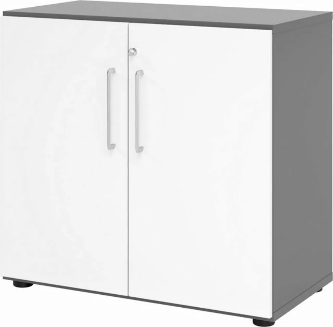 Aktenschrank Schrank Serie 9 2OH BxTxH 80x42x74,8cm Griff BS Graphit/Weiß günstig online kaufen