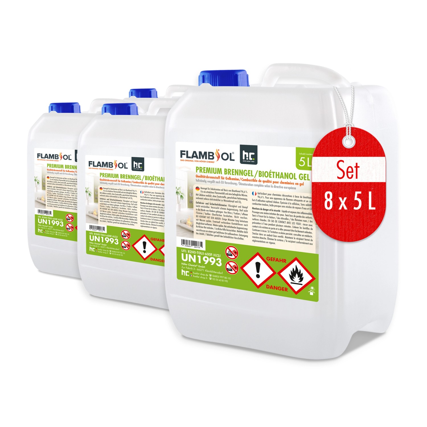 Flambiol Premium Brenngel 8 x 5l günstig online kaufen