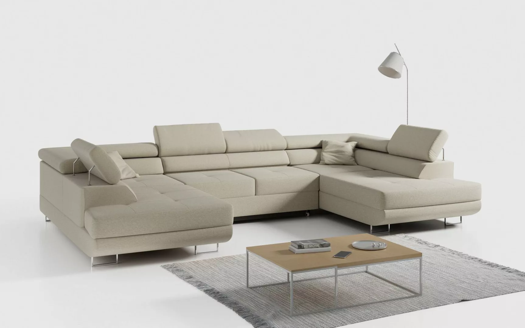 MKS MÖBEL Ecksofa GUSTAW U, U-Form Couch mit Schlaffunktion, Wohnzimmer - W günstig online kaufen