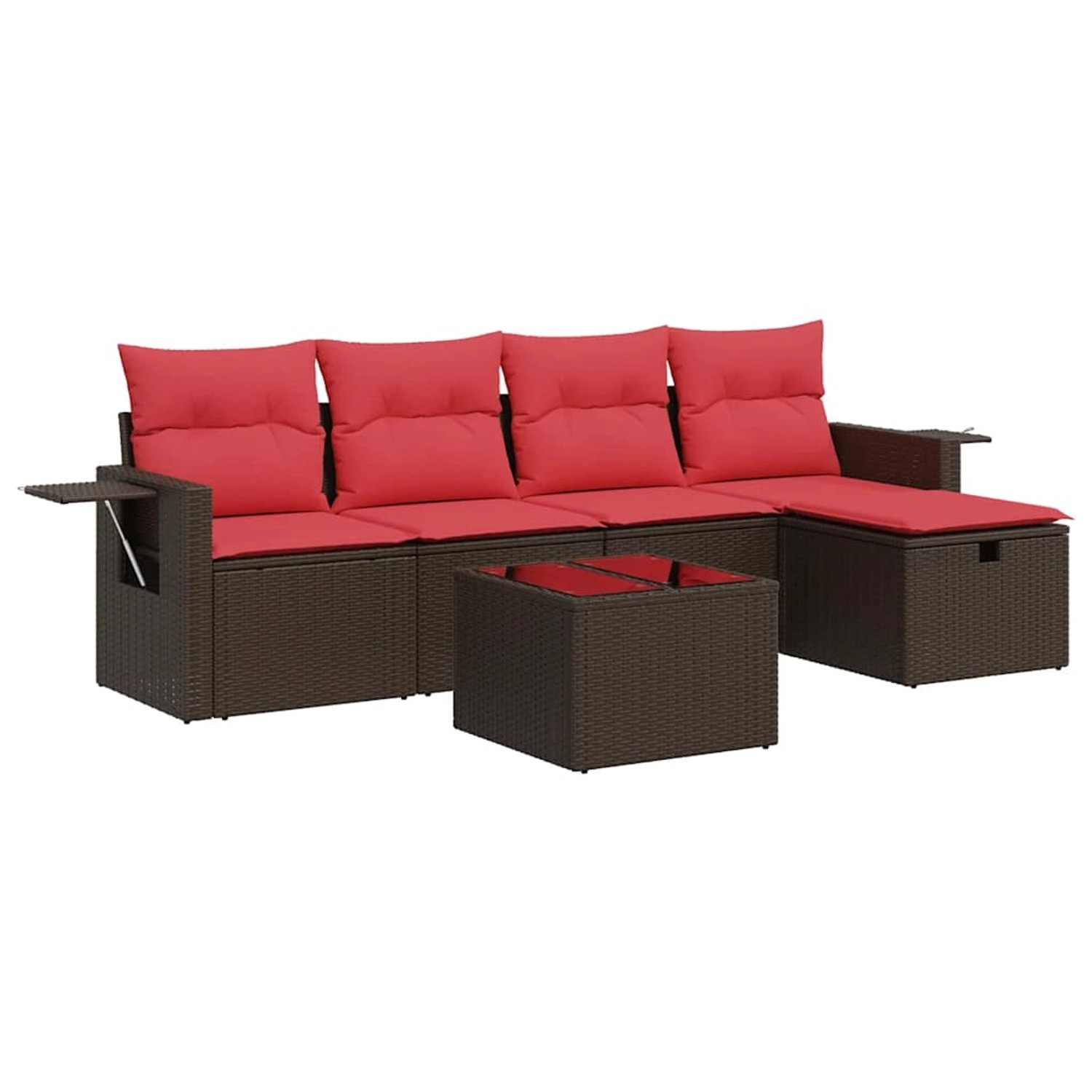 vidaXL 6-Tlg Garten-Sofagarnitur mit Kissen Braun Poly Rattan 3325480 günstig online kaufen
