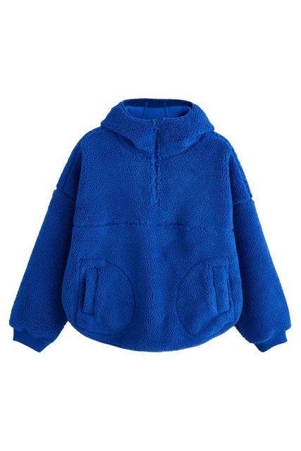 Next Fleecejacke Kapuzenjacke aus Borg-Fleece mit Ellbogenflicken (1-St) günstig online kaufen