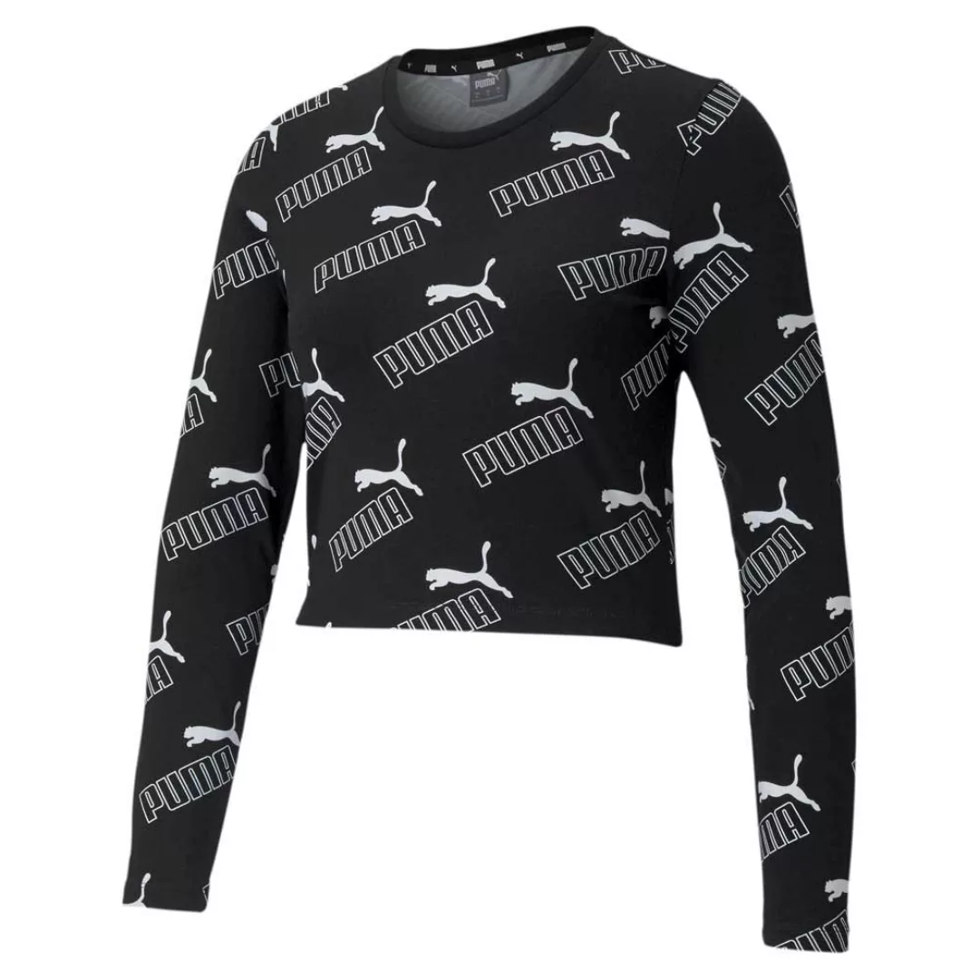 Puma Amplified All Over Prinfitted Langarm-t-shirt XS Puma Black günstig online kaufen