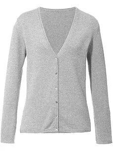 Strickjacke aus 100% Premium-Kaschmir Modell Cora Peter Hahn Cashmere grau günstig online kaufen