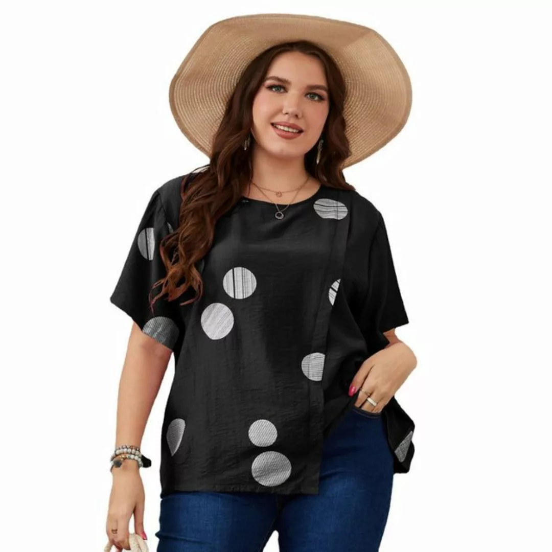 YRIIOMO T-Shirt Plus Size Mode Damen Rundhalsausschnitt Lockeres Kurzarm T- günstig online kaufen