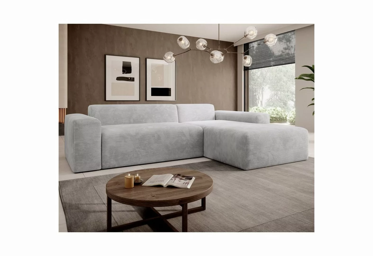 Juskys Ecksofa Vals, modern, L-Form, Stoff, bequem, samtig wie Cord, breite günstig online kaufen