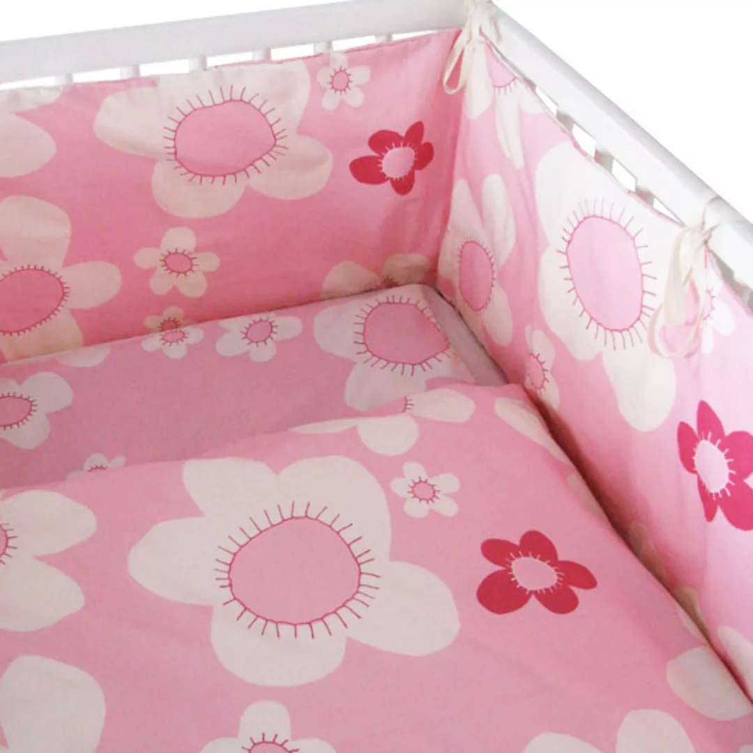 Kinderbettwäsche Blume Rosa Für Wiege Und Kleinkindbett günstig online kaufen