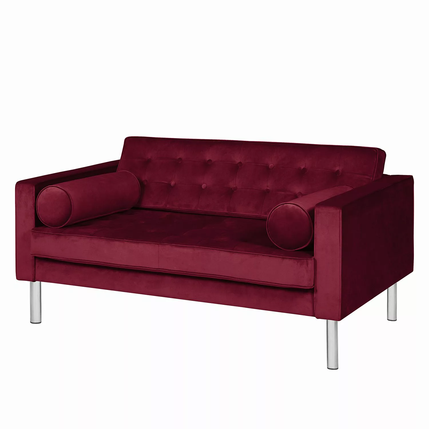 home24 Fredriks Sofa Chelsea III 2-Sitzer Bordeaux Microfaser 146x71x85 cm günstig online kaufen