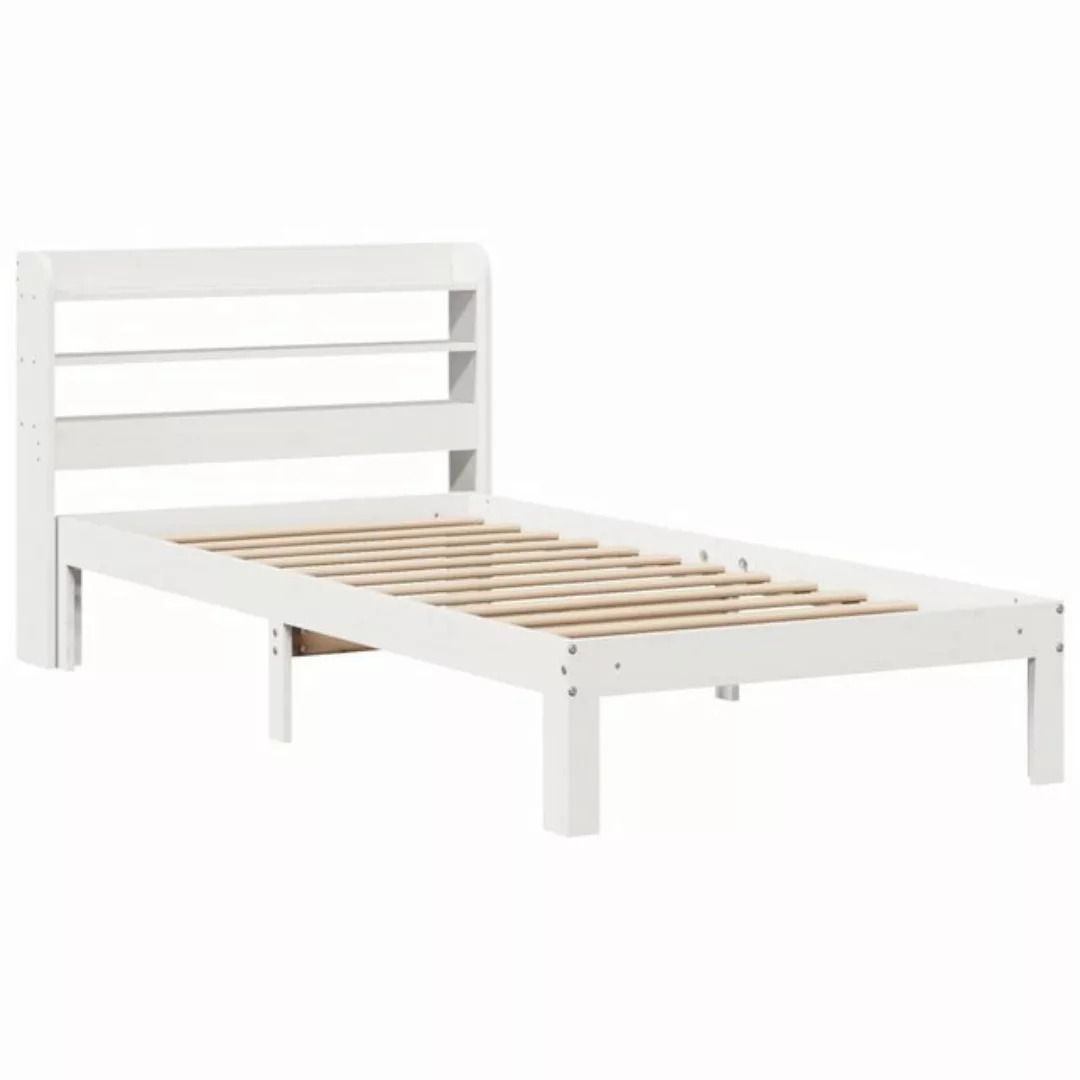 vidaXL Bett Bettgestell mit Kopfteil ohne Matratze Weiß 75x190 cm günstig online kaufen