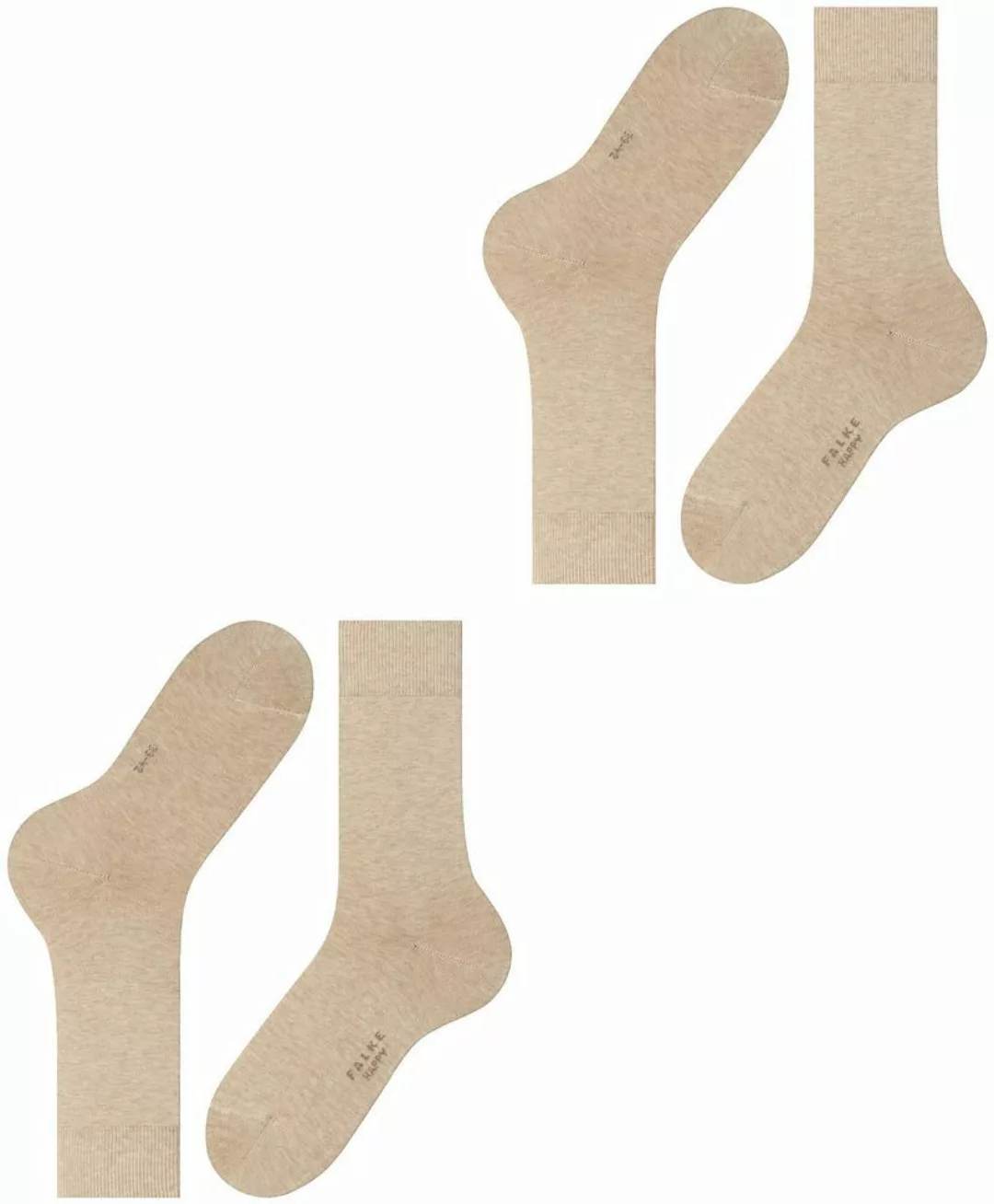 Falke Happy Socken 2 Paar Beige Melange - Größe 43-46 günstig online kaufen