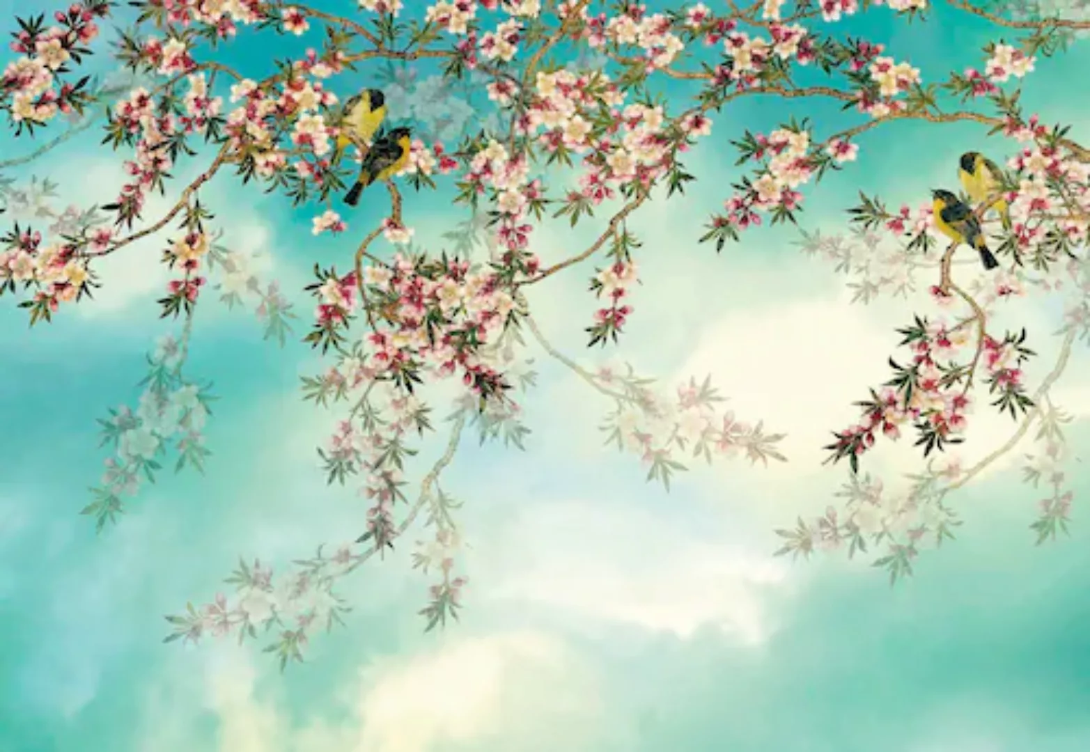 KOMAR Papier Fototapete - Sakura - Größe 368 x 254 cm mehrfarbig günstig online kaufen