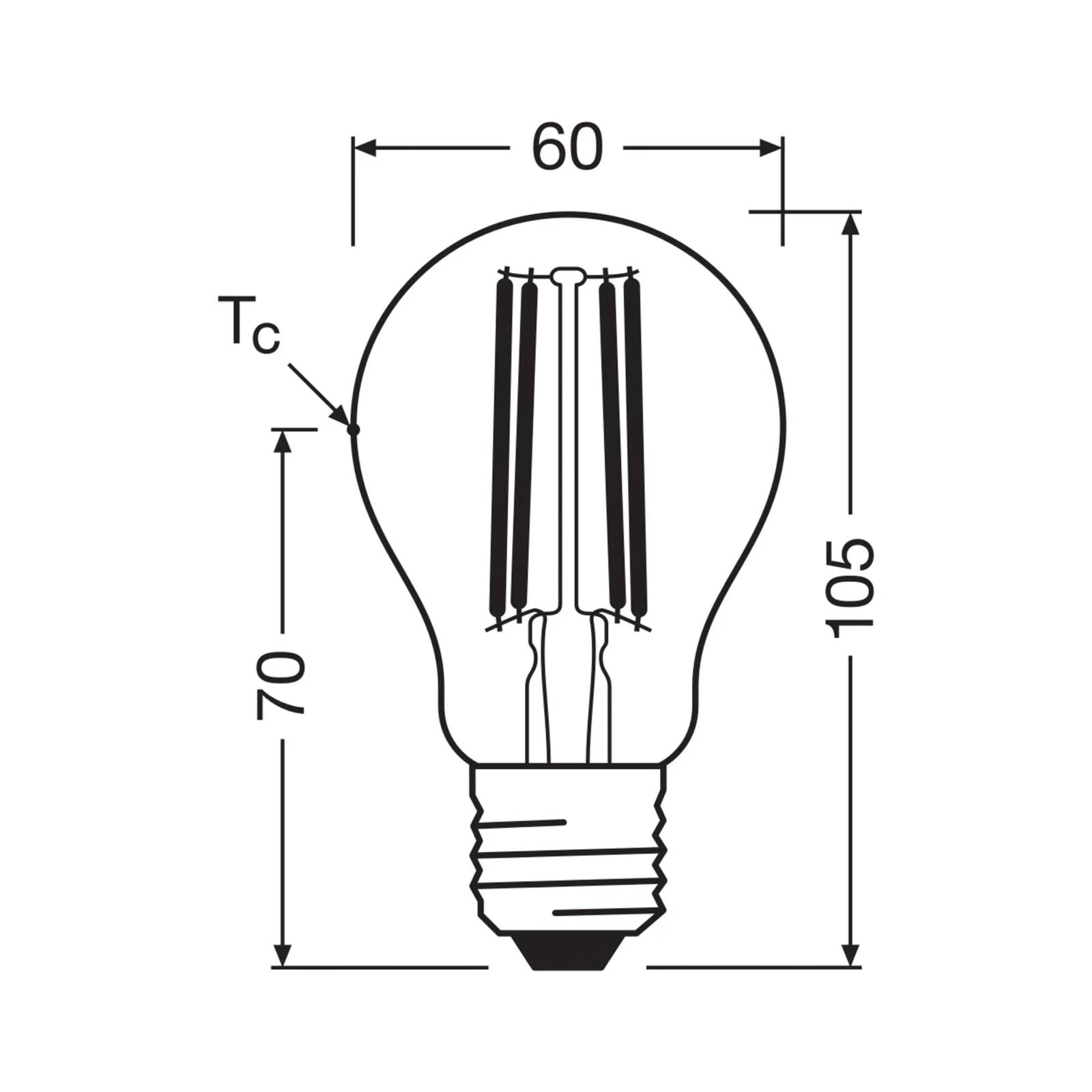 OSRAM LED-Leuchtmittel Birne Filament E27 2,2W 2700K dimmbar günstig online kaufen