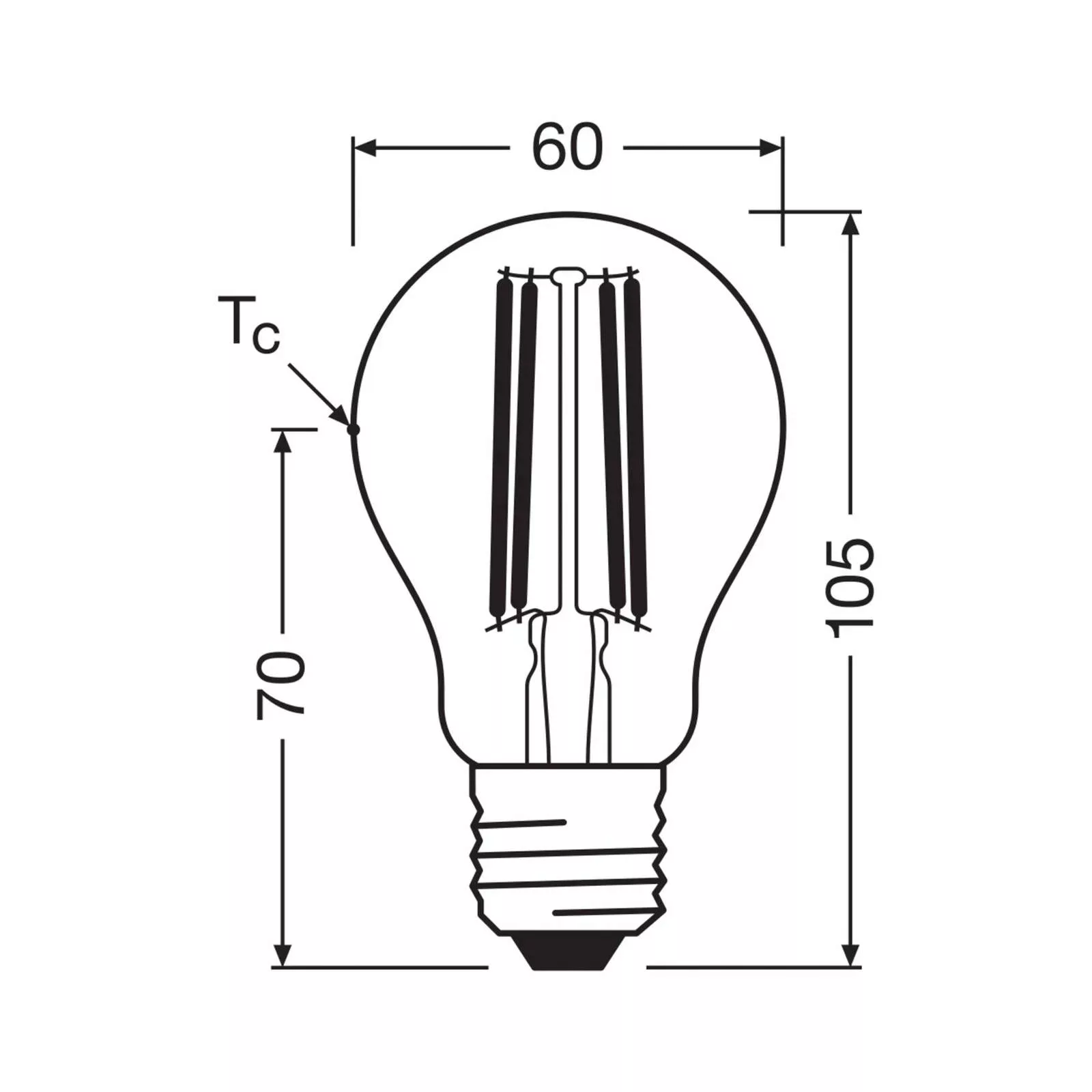 OSRAM LED-Leuchtmittel Birne Filament E27 2,2W 4000K dimmbar günstig online kaufen