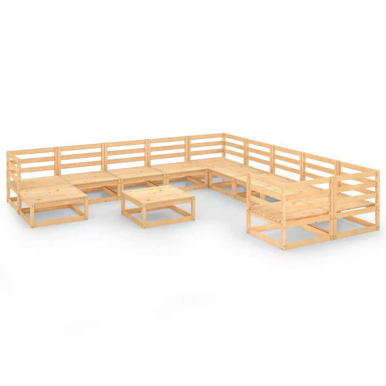 vidaXL 12-tlg Garten-Lounge-Set Massivholz Kiefer Modell 6 günstig online kaufen