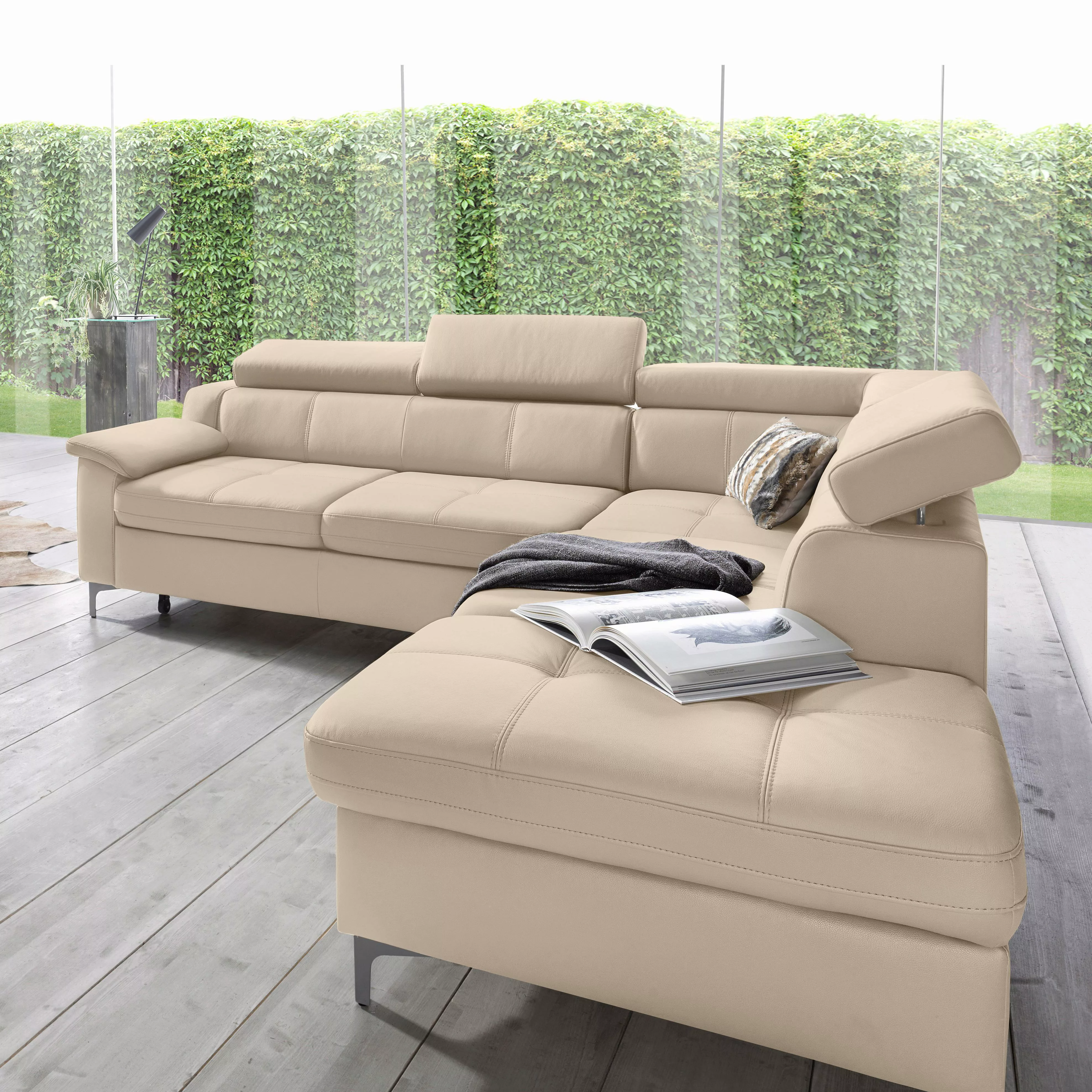 exxpo - sofa fashion Ecksofa Florenz, L-Form, mit Kopfteilverstellung, wahl günstig online kaufen