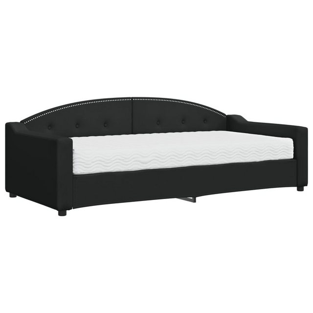 vidaXL Gästebett Gästebett Tagesbett mit Matratze Schwarz 90x200 cm Stoff B günstig online kaufen