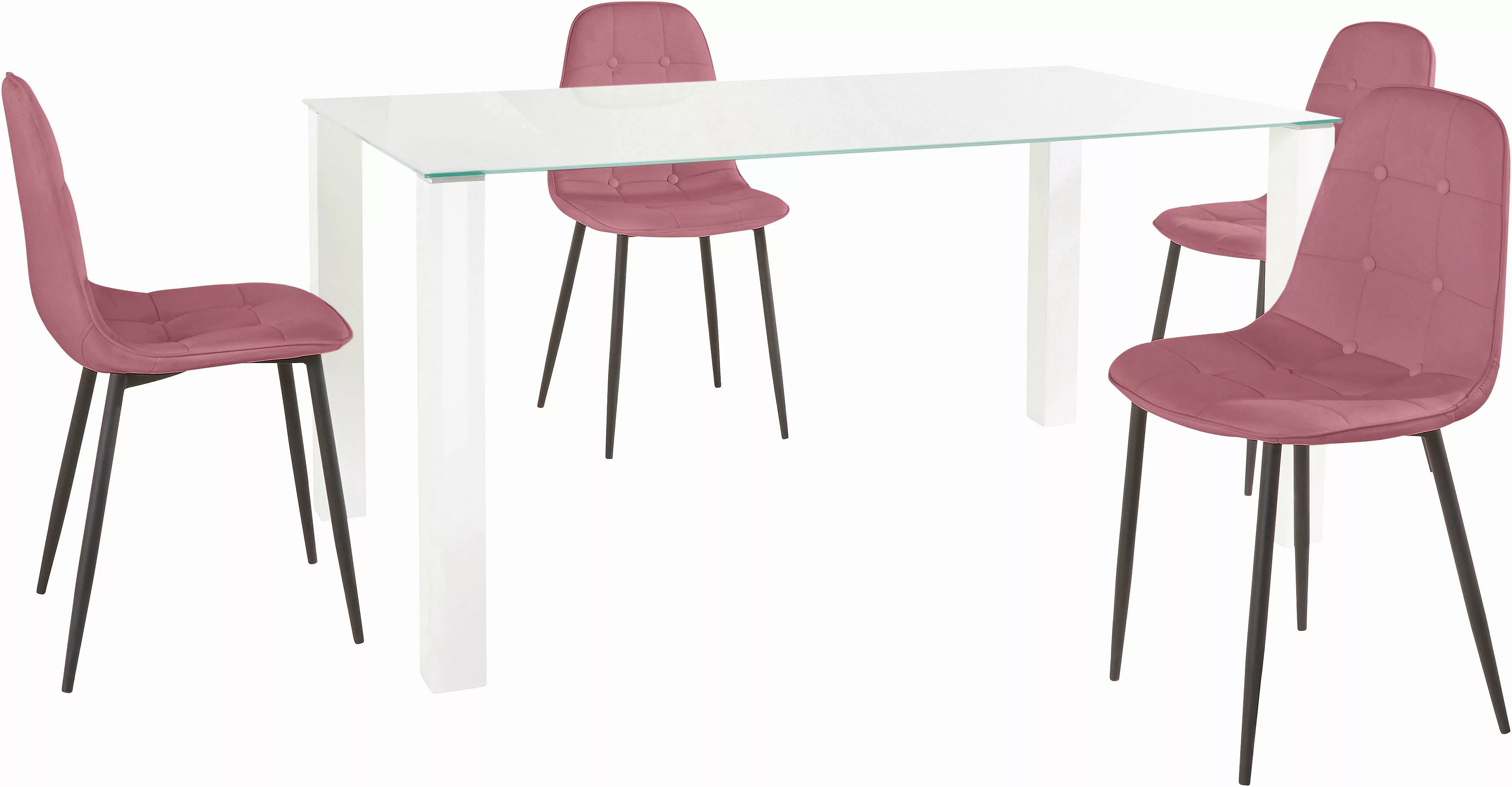 INOSIGN Essgruppe, (Set, 5 tlg.), mit Glastisch, Breite 160 cm günstig online kaufen