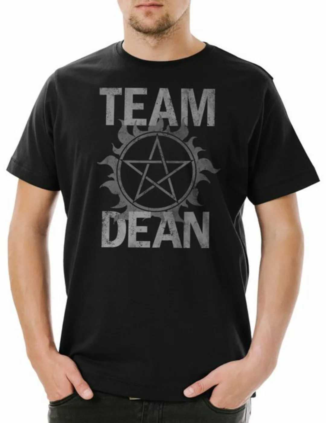 Urban Backwoods Print-Shirt Team Dean Herren T-Shirt Supernatural Fun Logo günstig online kaufen