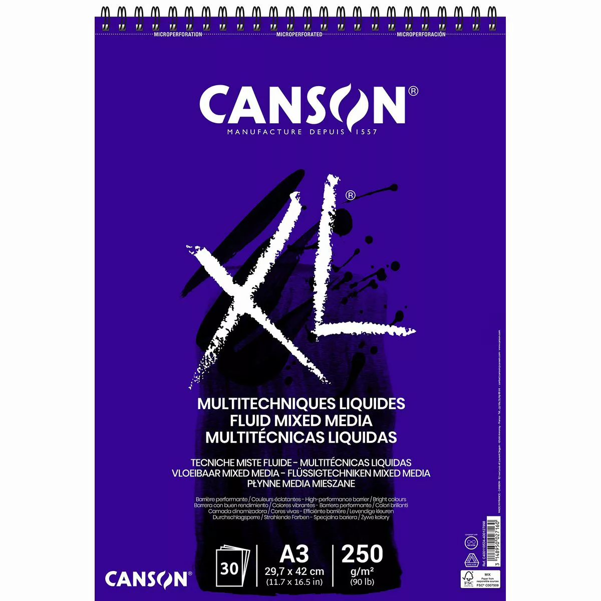 Zeichenblock Canson Xl Mix Media Papier Weiß A4 30 Bettlaken 5 Stück 300 G/ günstig online kaufen