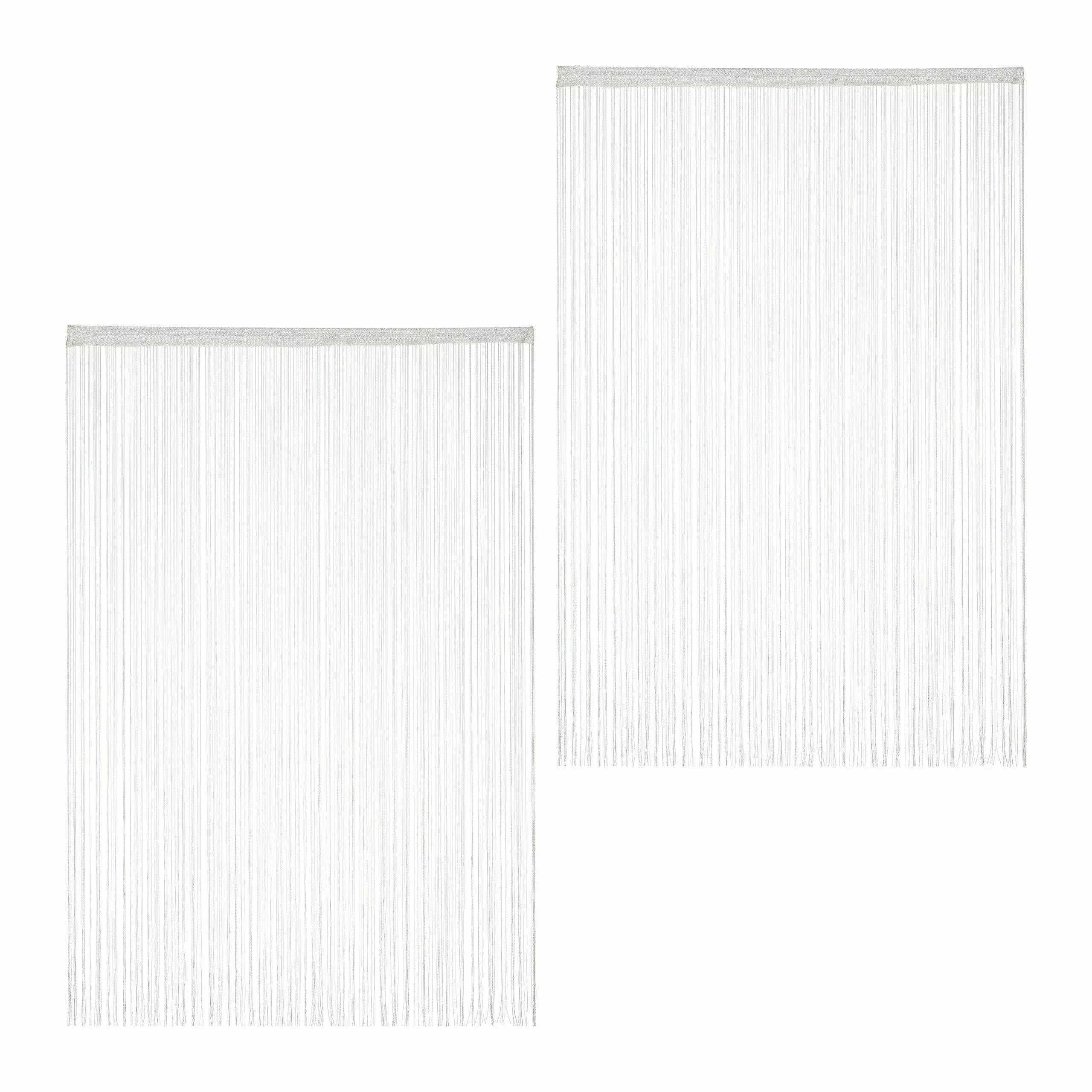 relaxdays Fadenvorhang 2er Set, Stangendurchzug, Polyester, günstig online kaufen