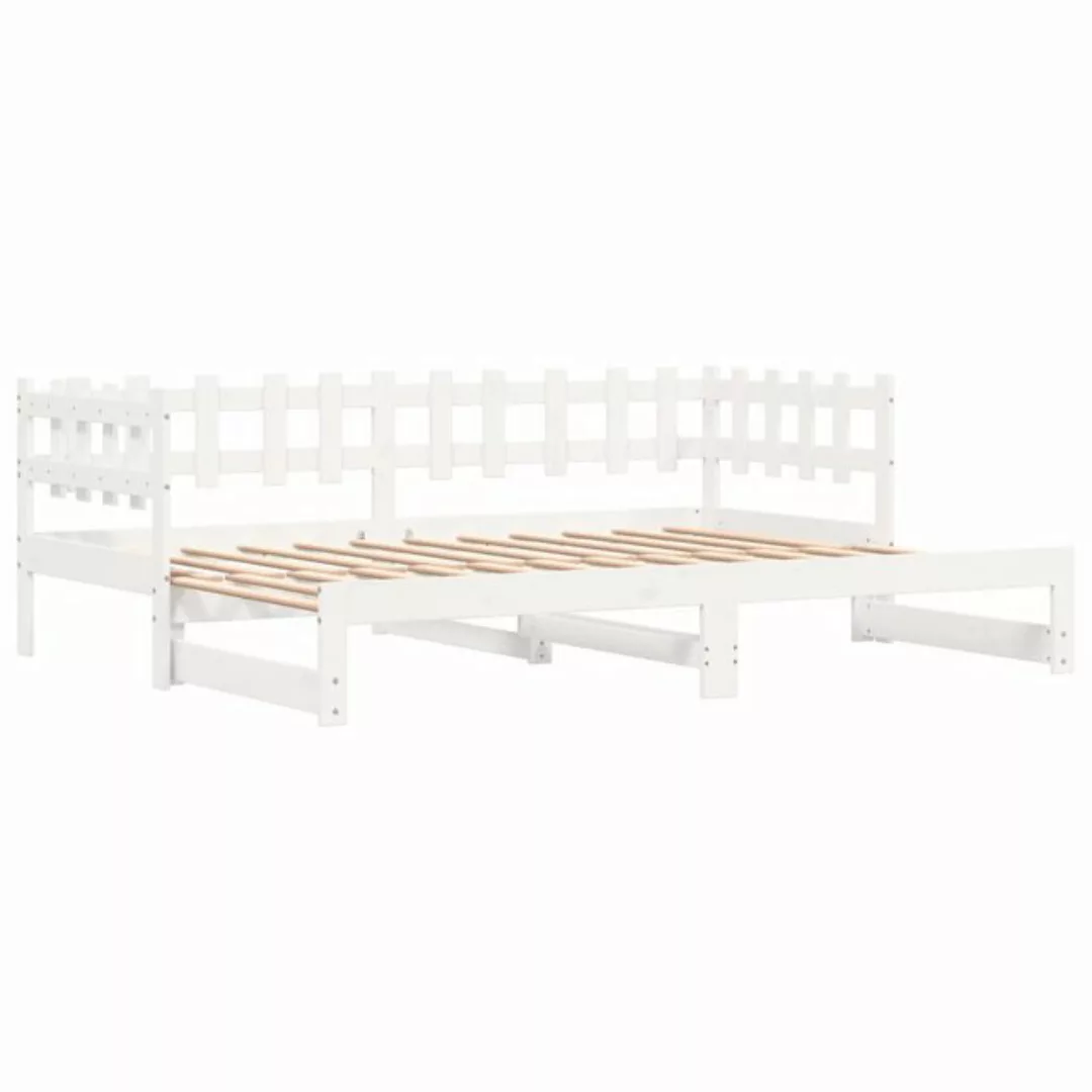 vidaXL Gästebett Gästebett Tagesbett Ausziehbar Weiß 2x90x200 cm Massivholz günstig online kaufen