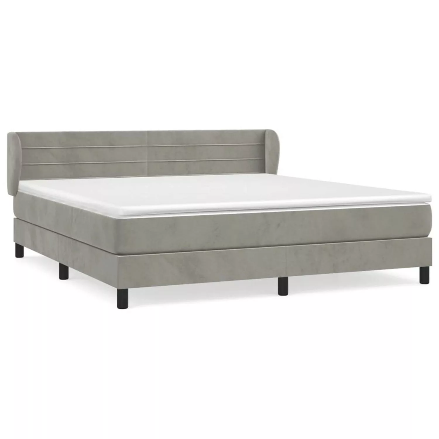 vidaXL Boxspringbett mit Matratze Hellgrau 180x200 cm Samt1537158 günstig online kaufen