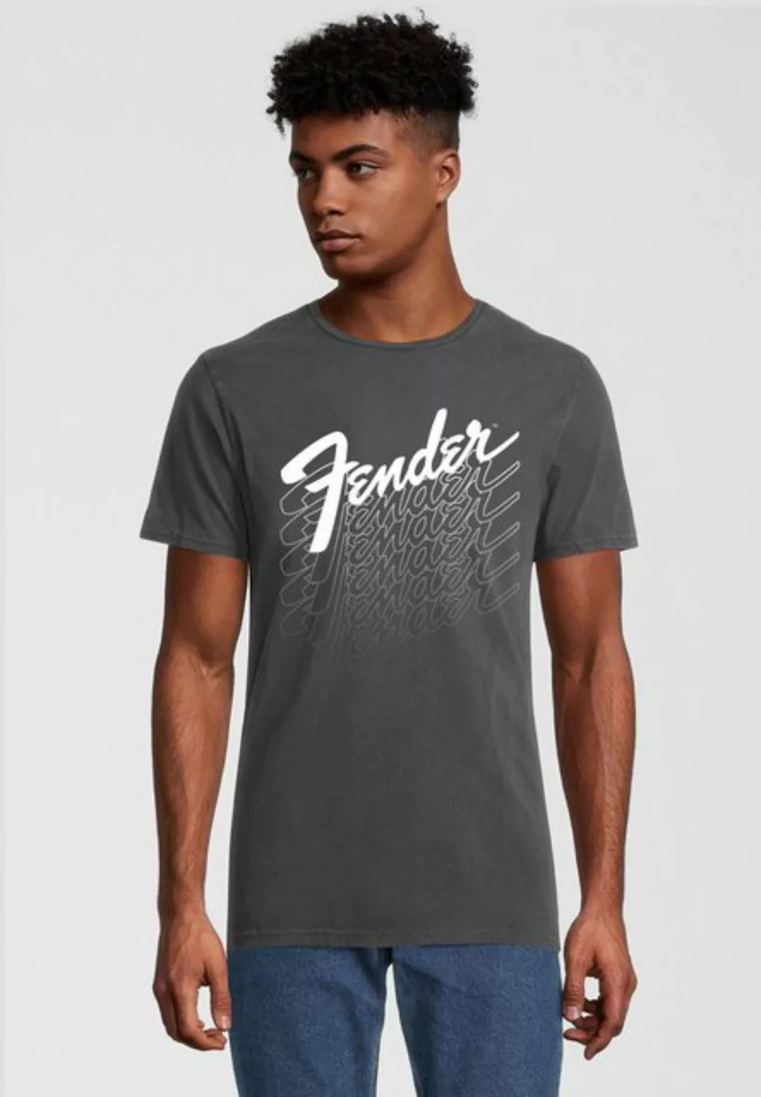 Recovered T-Shirt Fender Logo Repeat Fade GOTS zertifizierte Bio-Baumwolle günstig online kaufen