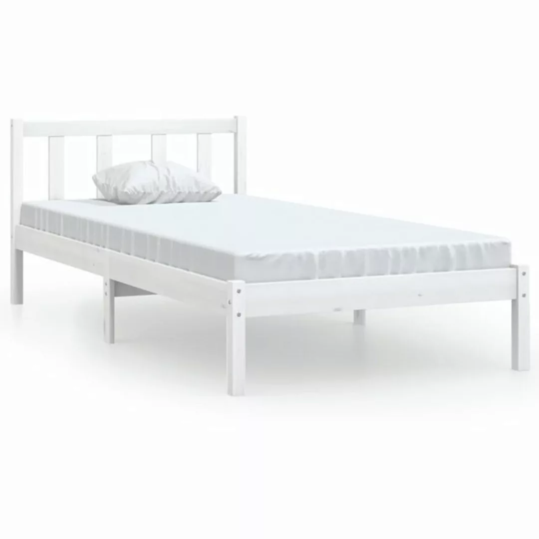 vidaXL Bett Massivholzbett Weiß Kiefer 90x200 cm günstig online kaufen