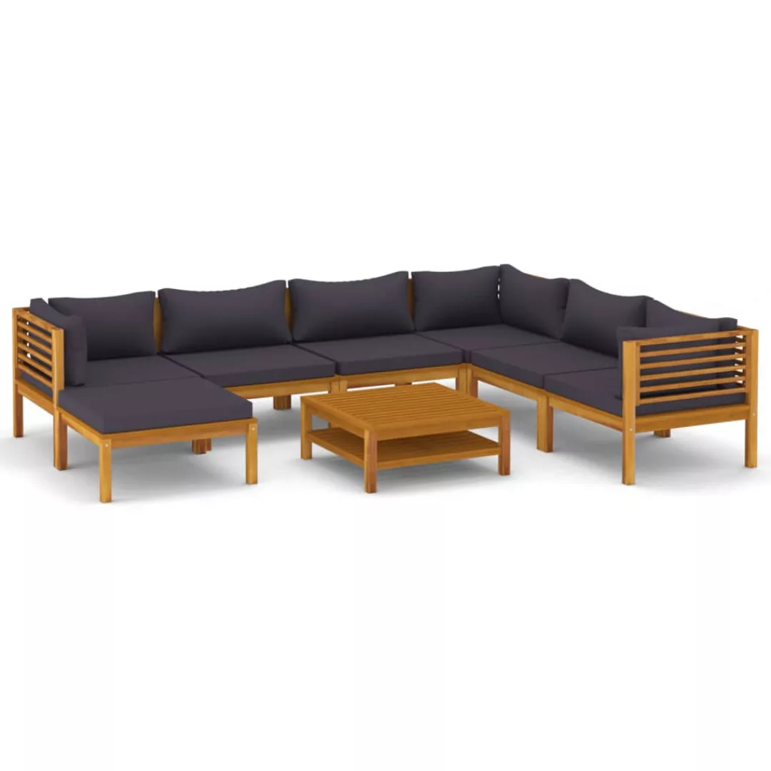 8-tlg. Garten-lounge-set Mit Auflage Massivholz Akazie günstig online kaufen