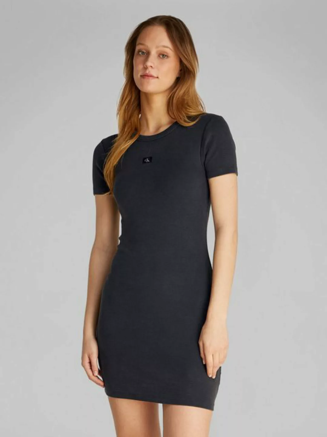 Calvin Klein Jeans Shirtkleid WASHED WOVEN LABEL RIB DRESS in gewaschener O günstig online kaufen