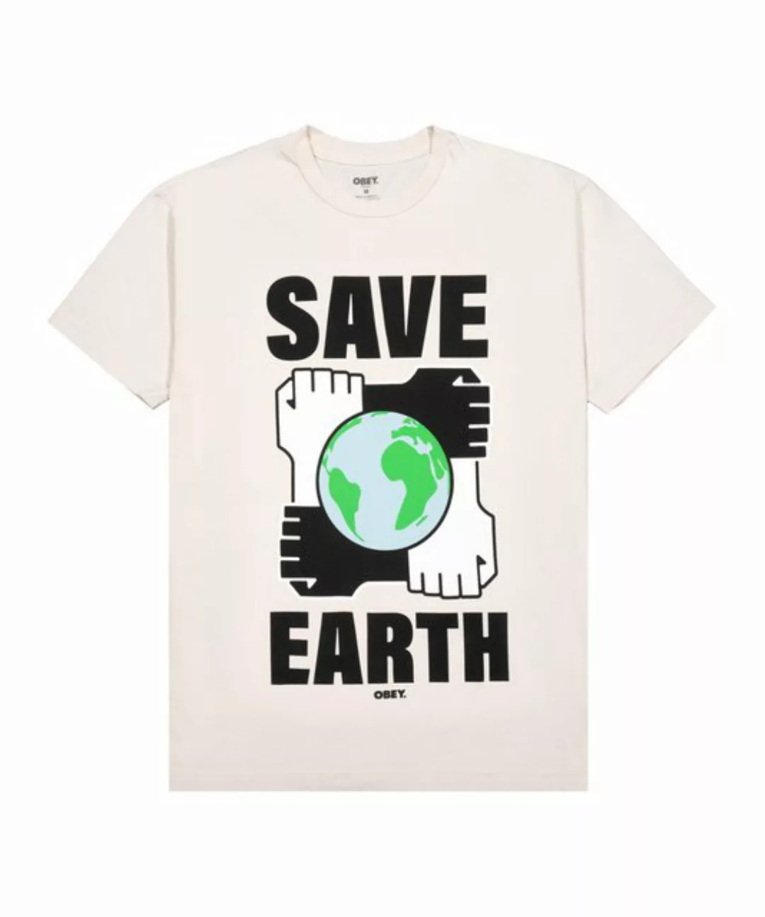 OBEY T-Shirt Obey Save Earth F T-Shirt Weiß Baumwolle günstig online kaufen