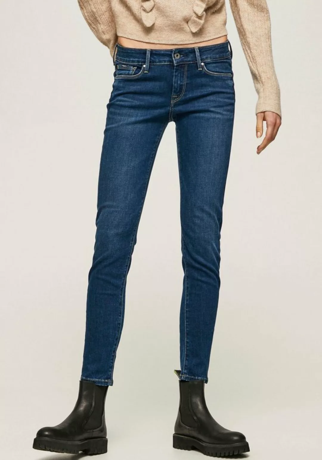 Pepe Jeans Damen Jeans SOHO - Skinny Fit - Schwarz - Black Washed günstig online kaufen