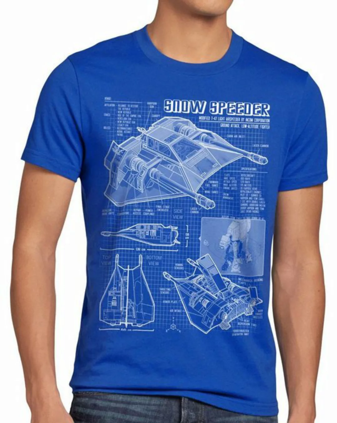 style3 Print-Shirt Herren T-Shirt Snow Speeder T-47 krieg der star hoth air günstig online kaufen