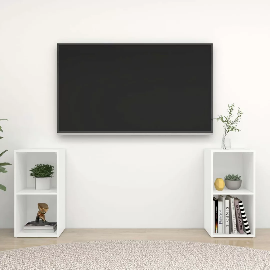 Tv-schrenke 2 Stk. Weiß 72x35x36,5 Cm Spanplatte günstig online kaufen