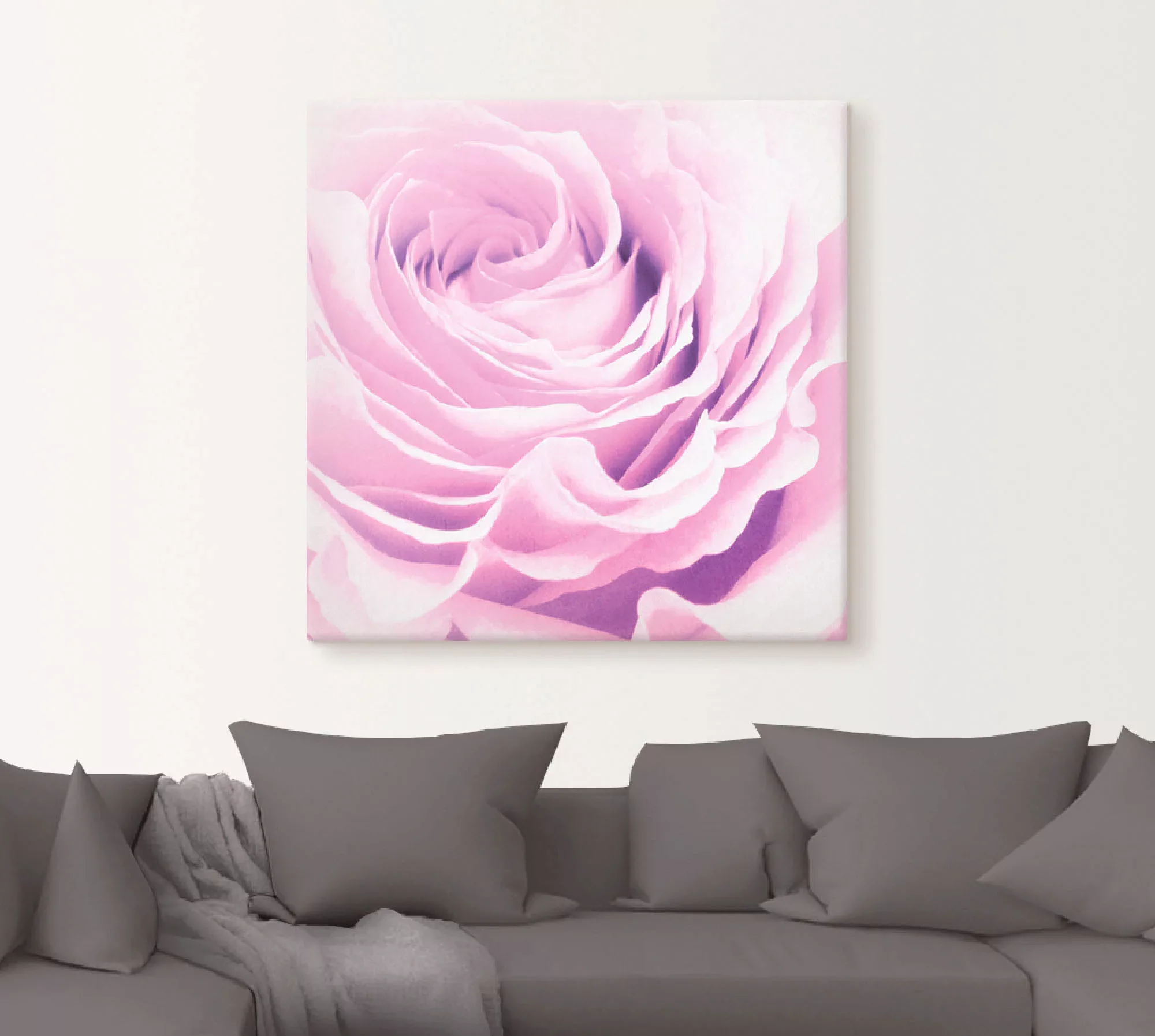 Artland Wandbild »Pastell Rose«, Blumen, (1 St.), als Leinwandbild, Poster, günstig online kaufen