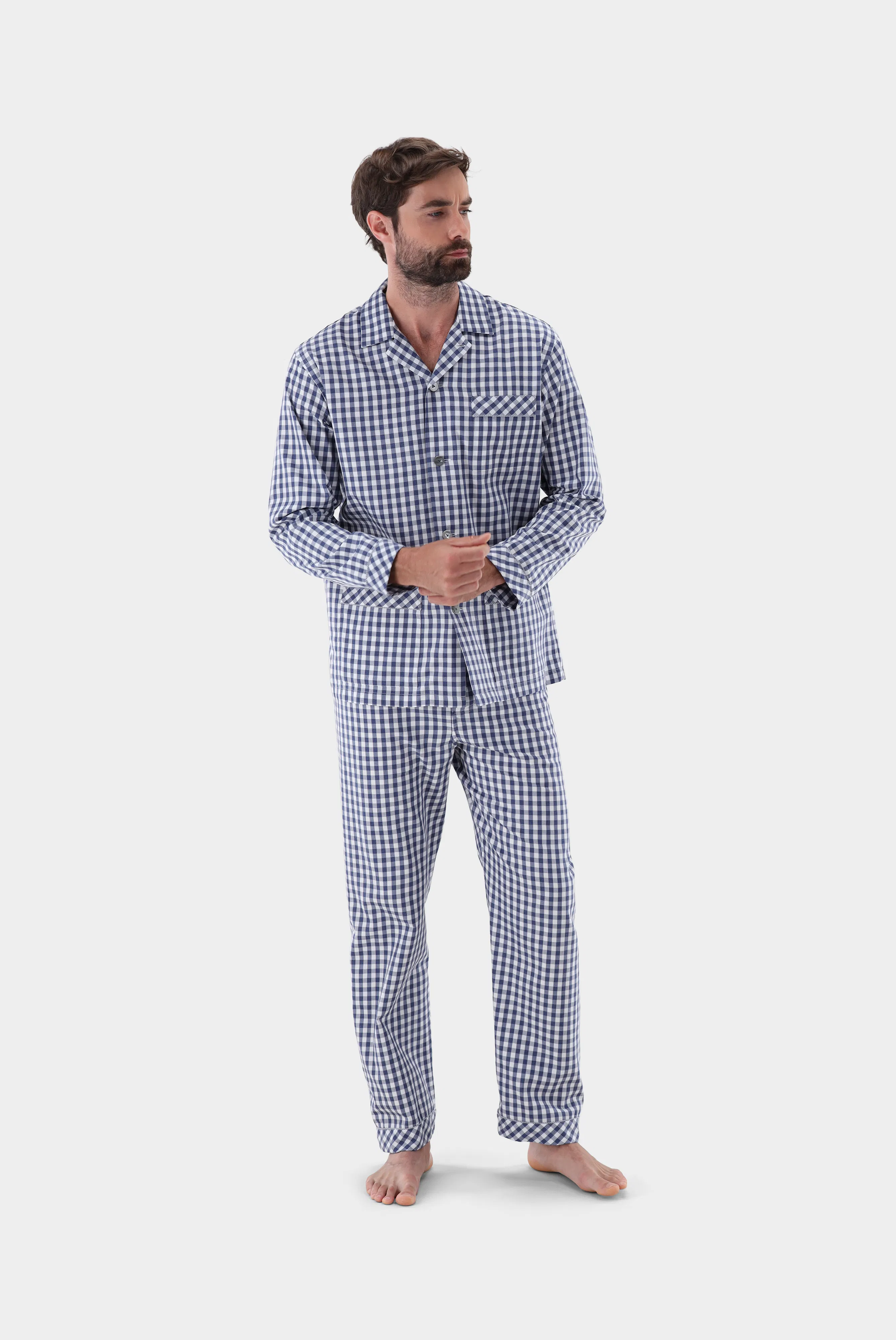 Karierter Flanell Pyjama günstig online kaufen