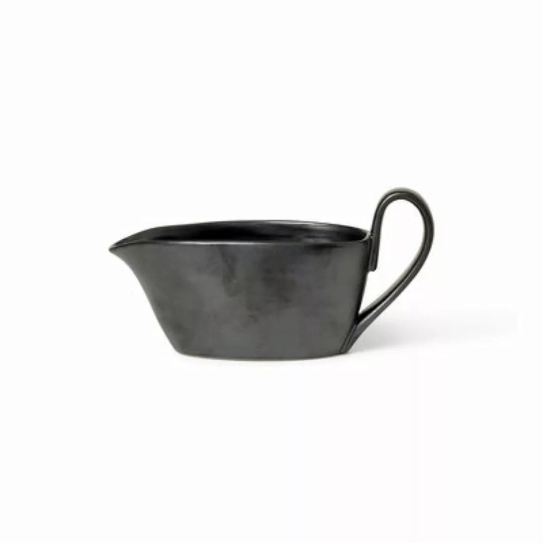 Milchtopf Flow keramik schwarz / H 10 cm - 30 cl - Ferm Living - Schwarz günstig online kaufen
