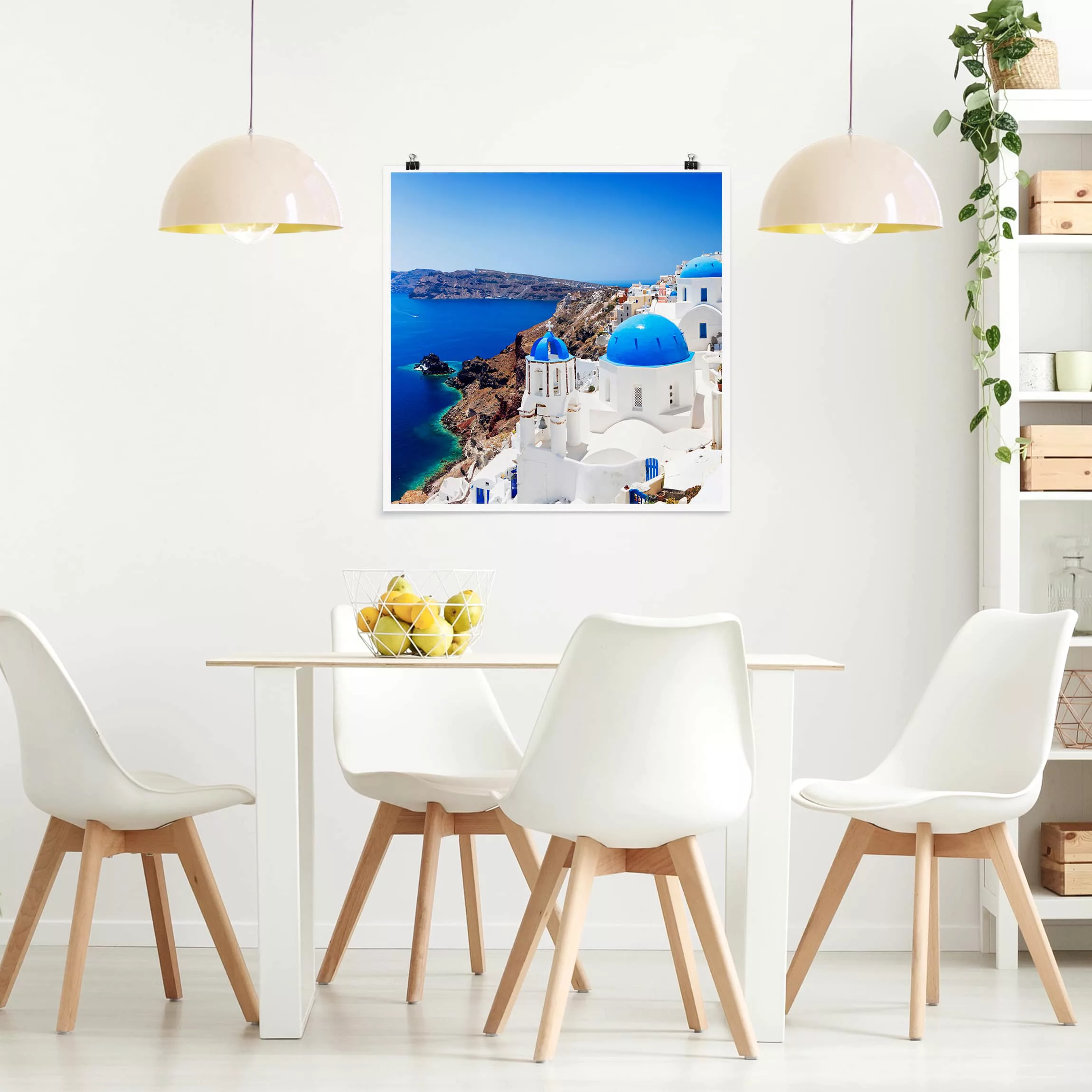 Poster Architektur & Skyline - Quadrat View Over Santorini günstig online kaufen