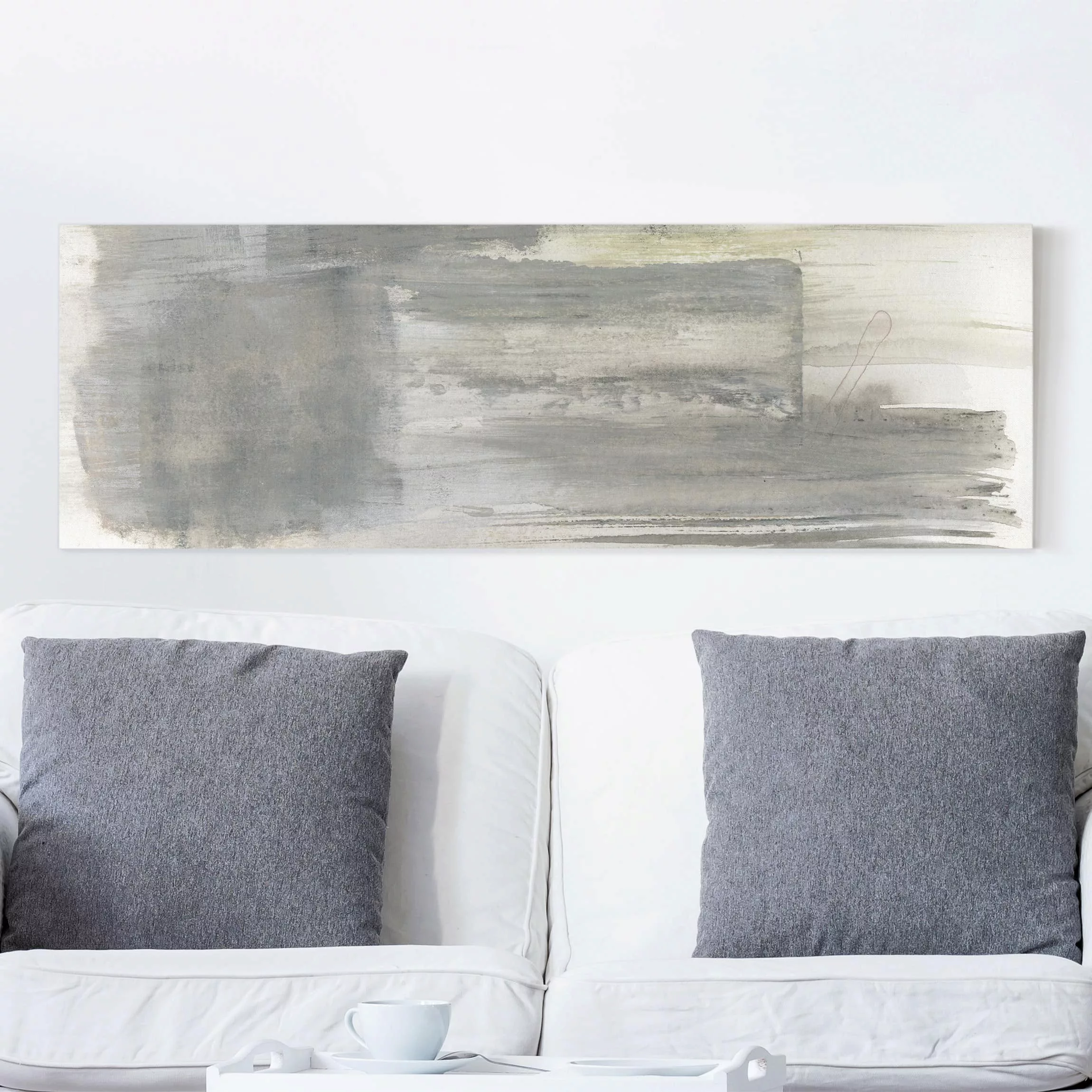 Leinwandbild Abstrakt - Panorama Ein Hauch von Pastell II günstig online kaufen
