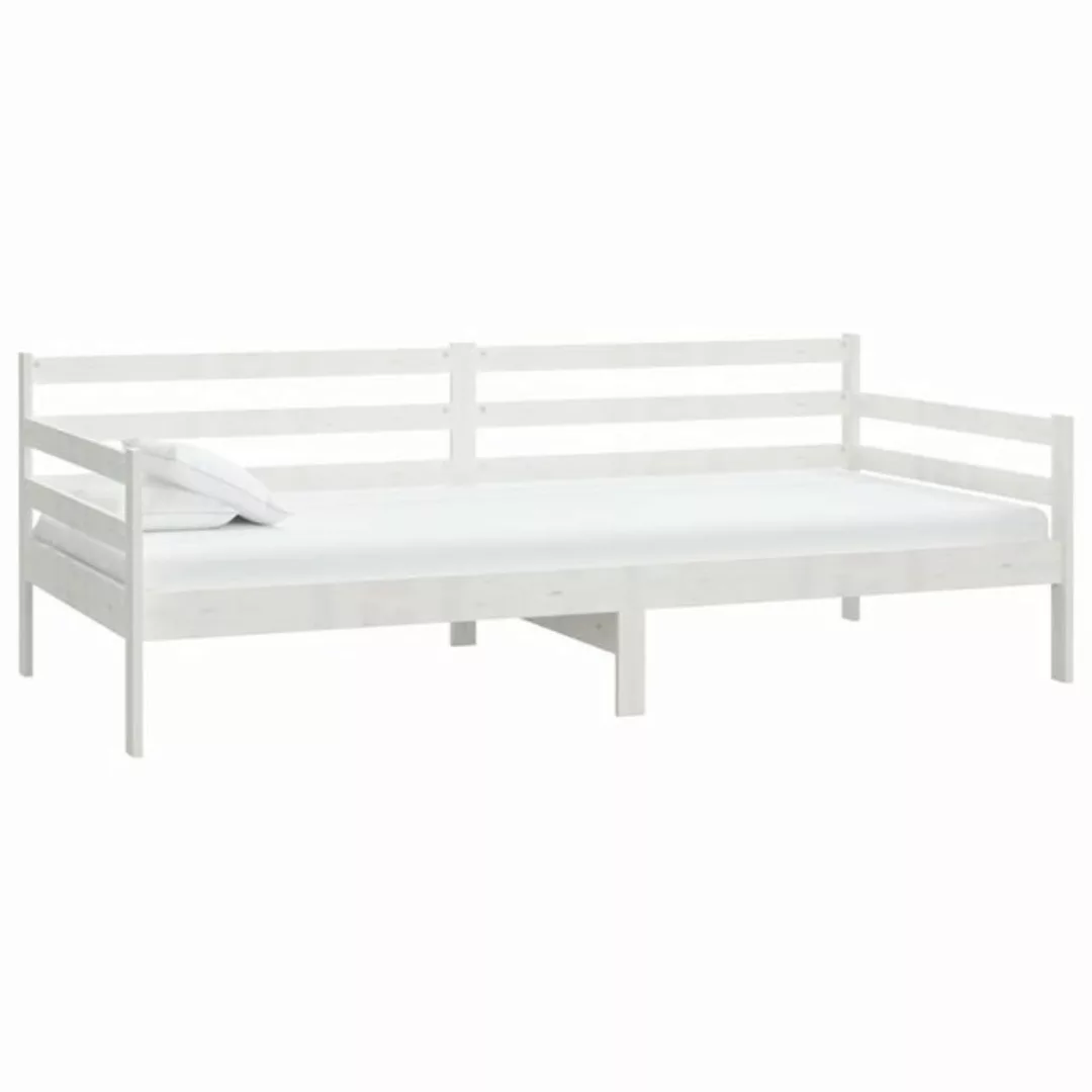 vidaXL Bett Tagesbett mit Matratze 90x200 cm Weiß Kiefer Massivholz günstig online kaufen