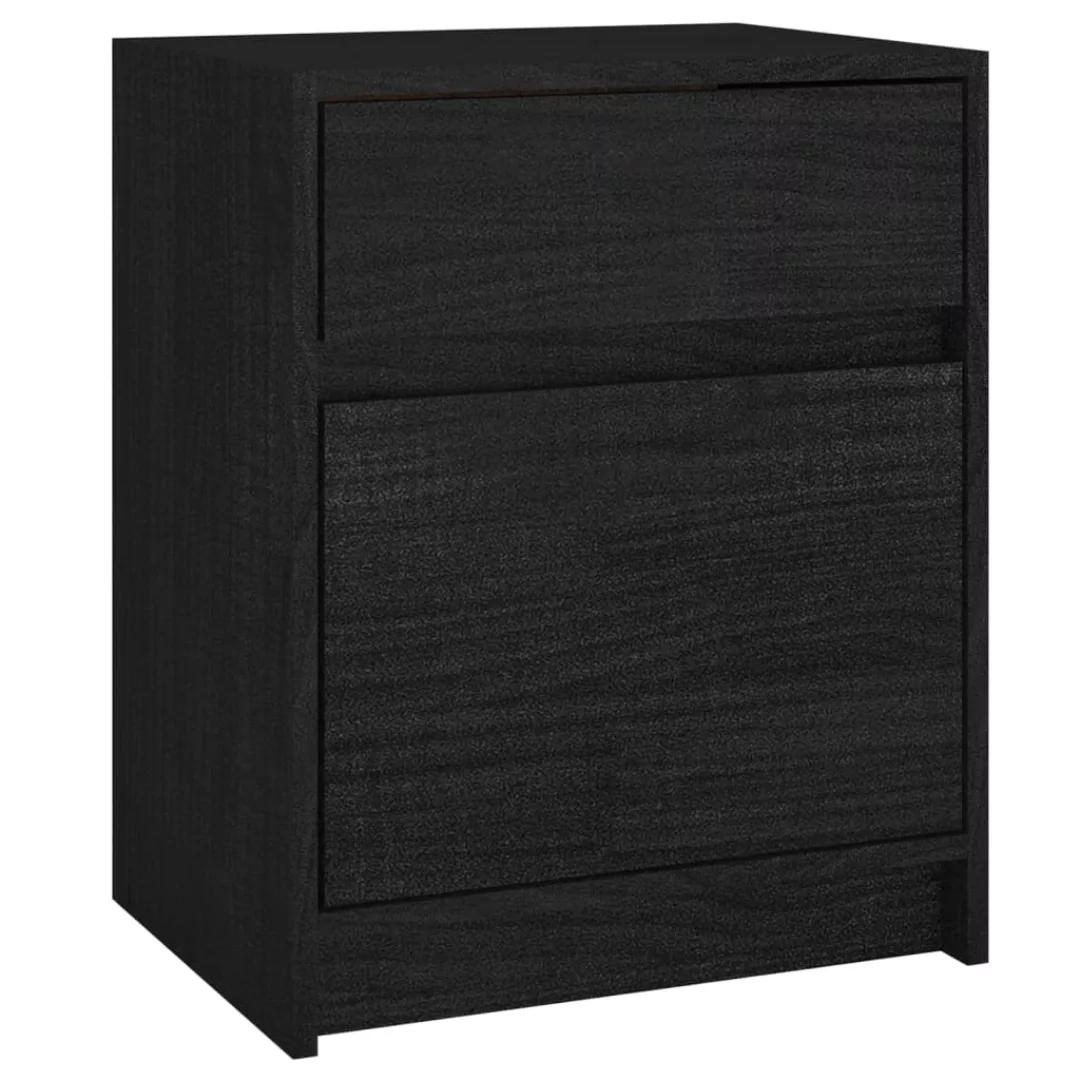 Nachttisch Schwarz 40x31x50 Cm Massivholz Kiefer günstig online kaufen