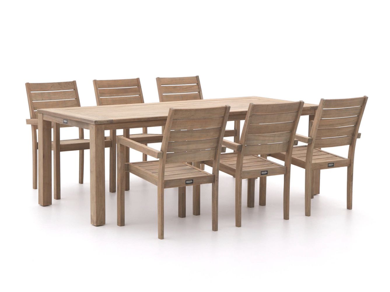 ROUGH-S 220x90 cm Gartenmöbel-Set 7-teilig stapelbar günstig online kaufen