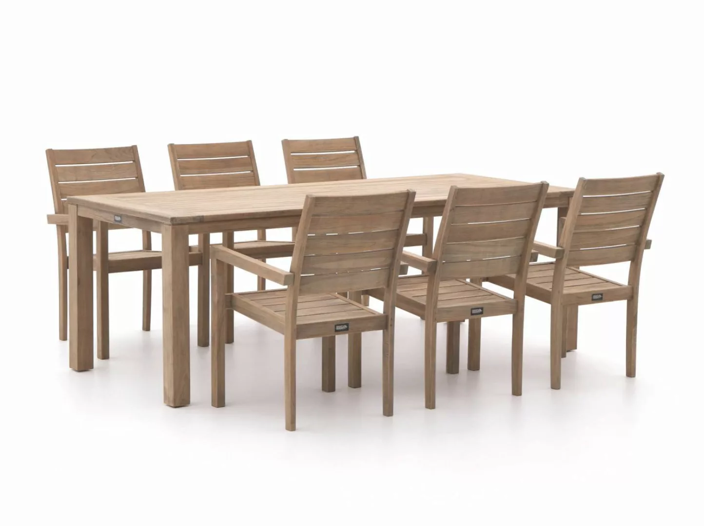 ROUGH-S 220x90 cm Gartenmöbel-Set 7-teilig stapelbar günstig online kaufen